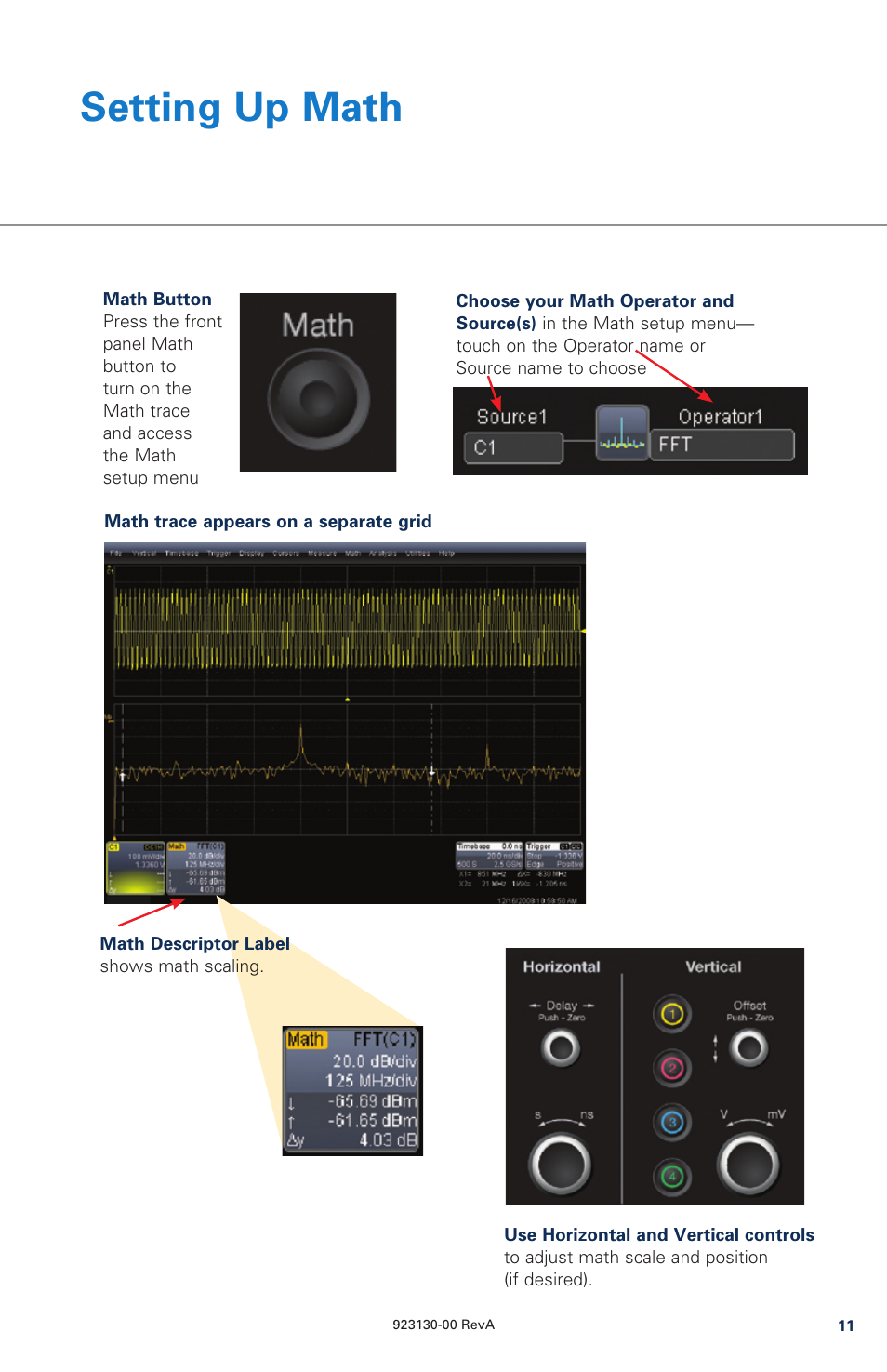 Setting up math | Teledyne LeCroy WaveSurfer MXs-B Quick Reference Guide User Manual | Page 11 / 16