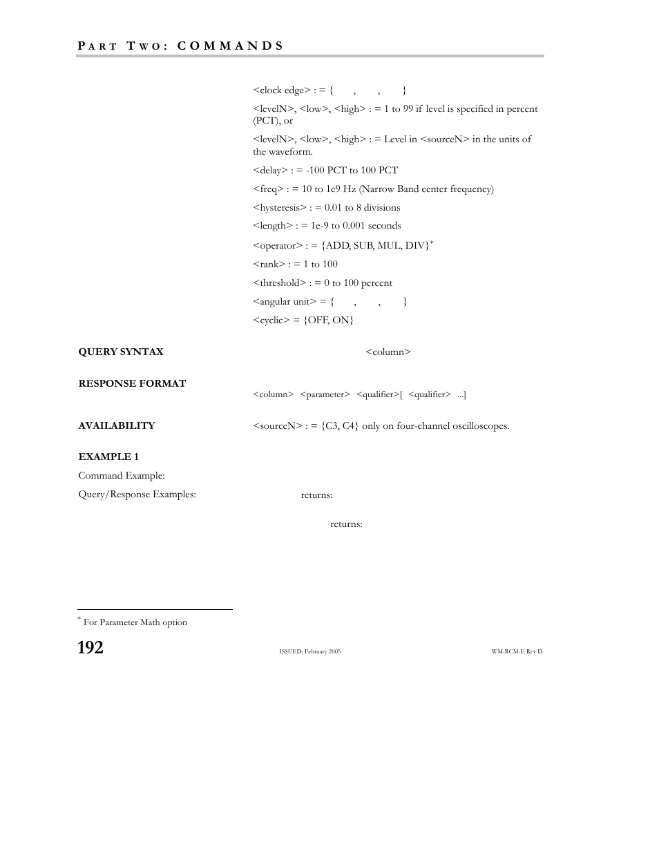 Teledyne LeCroy X-STREAM OSCILLOSCOPES Remote Control User Manual | Page 198 / 305
