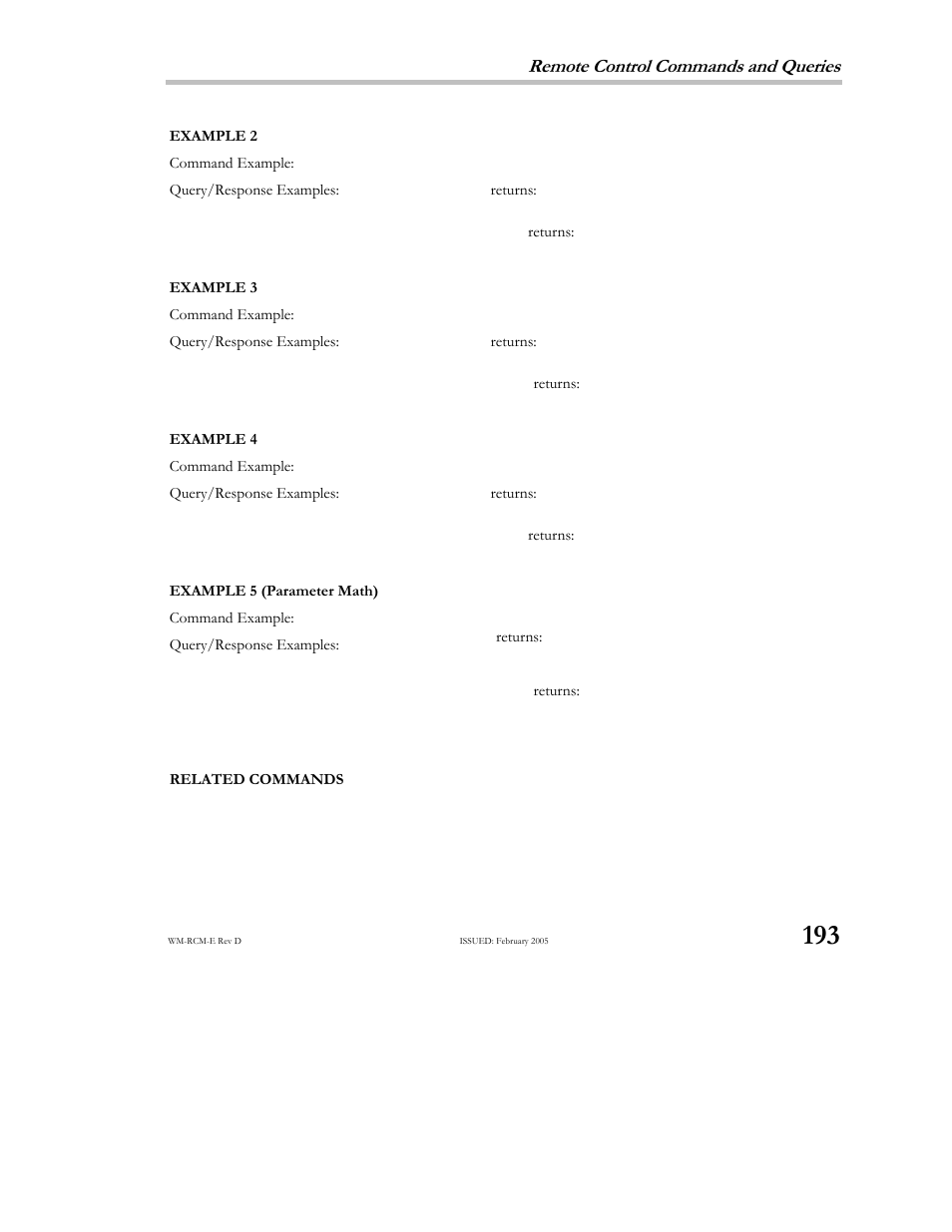 Remote control commands and queries | Teledyne LeCroy X-STREAM OSCILLOSCOPES Remote Control User Manual | Page 199 / 305