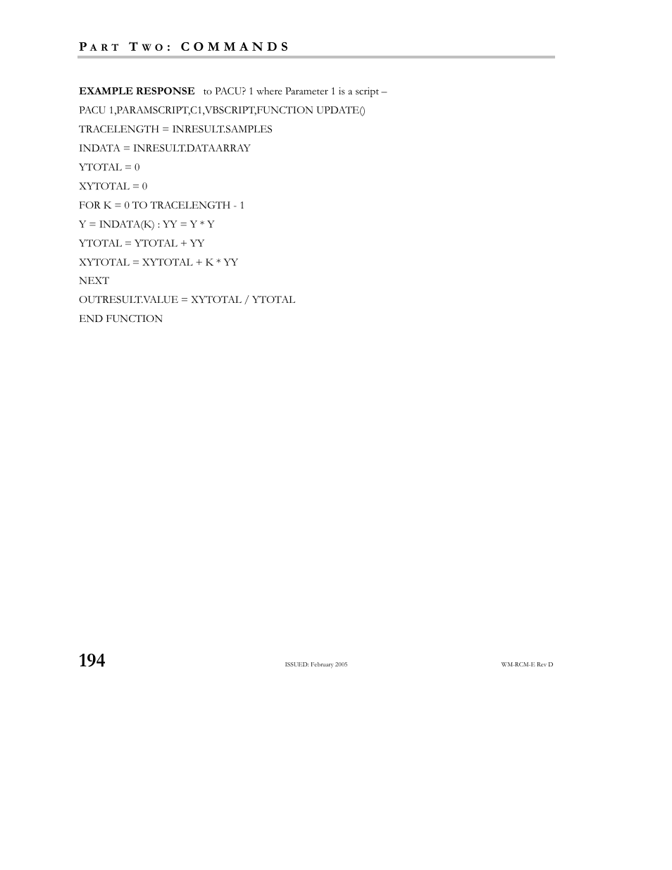 Teledyne LeCroy X-STREAM OSCILLOSCOPES Remote Control User Manual | Page 200 / 305