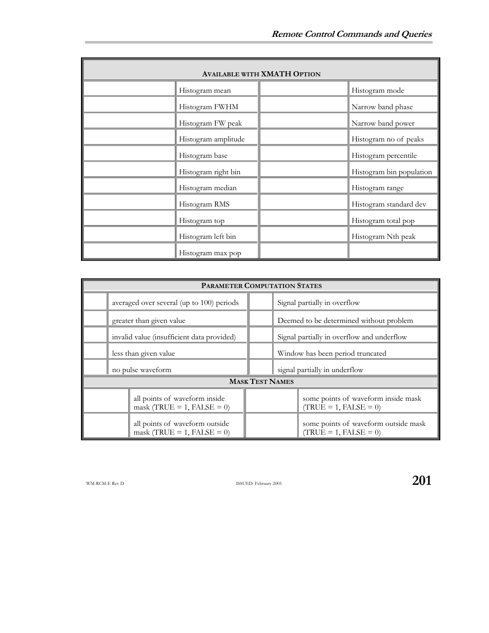 Remote control commands and queries | Teledyne LeCroy X-STREAM OSCILLOSCOPES Remote Control User Manual | Page 207 / 305