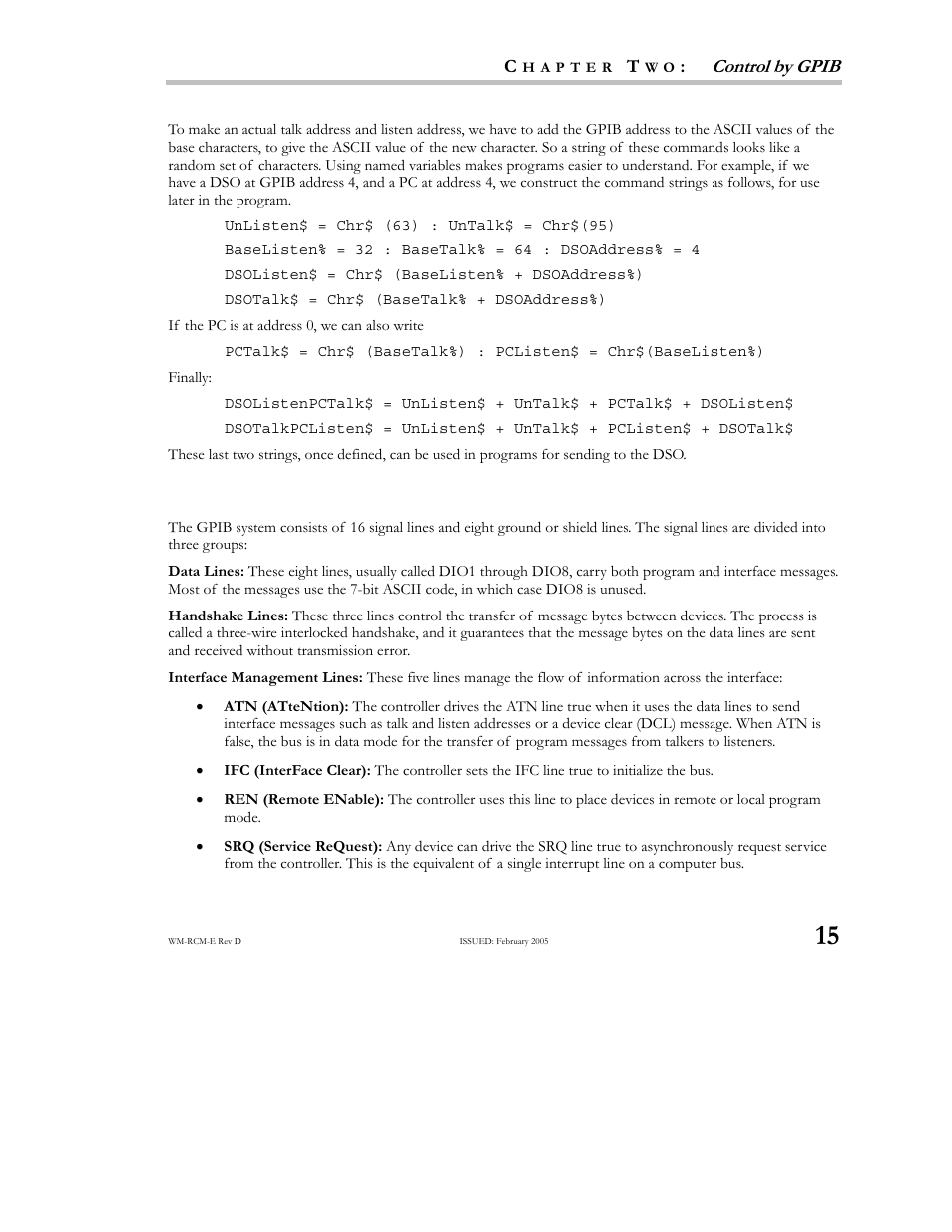 Gpib signals, Control by gpib | Teledyne LeCroy X-STREAM OSCILLOSCOPES Remote Control User Manual | Page 21 / 305