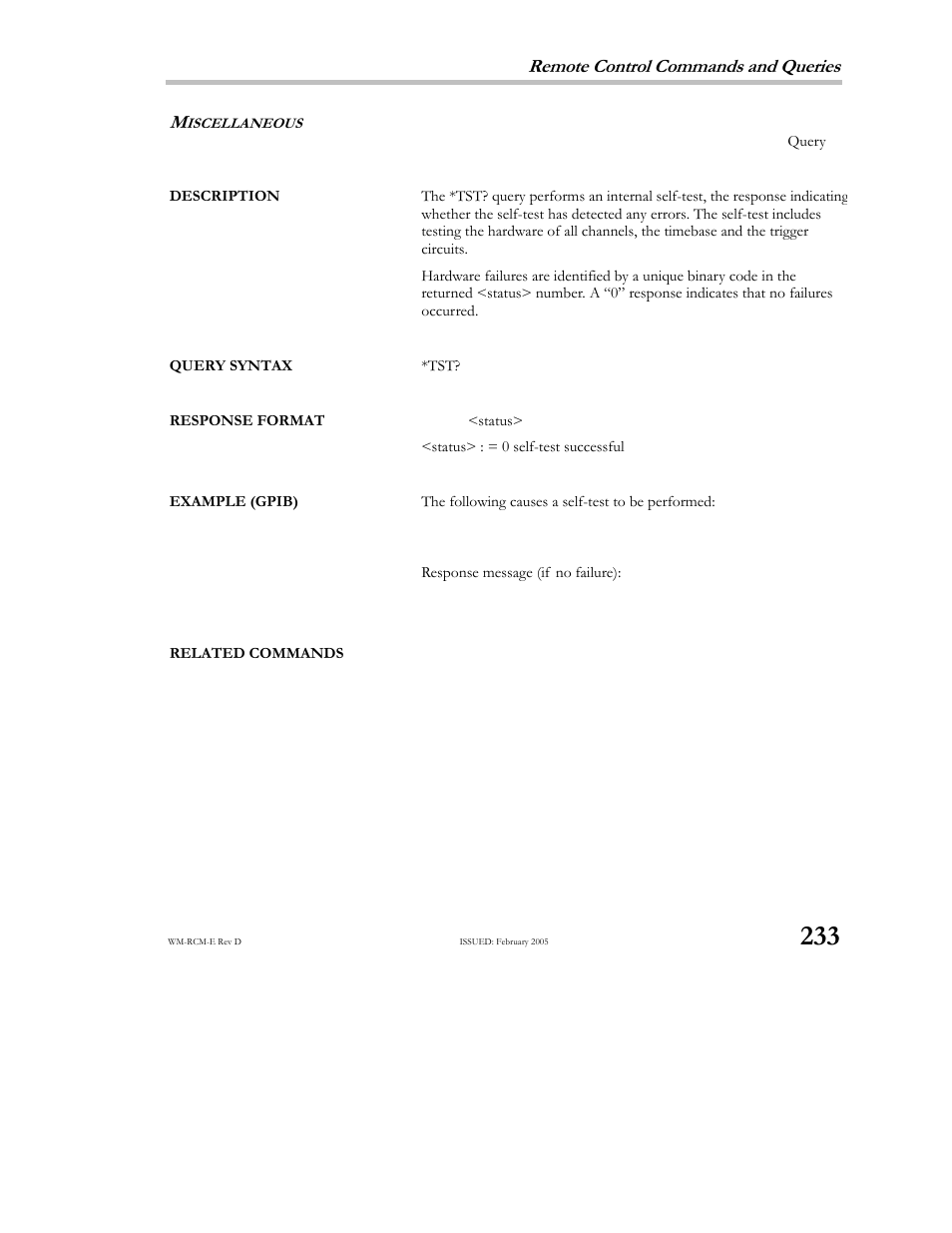 Remote control commands and queries | Teledyne LeCroy X-STREAM OSCILLOSCOPES Remote Control User Manual | Page 239 / 305