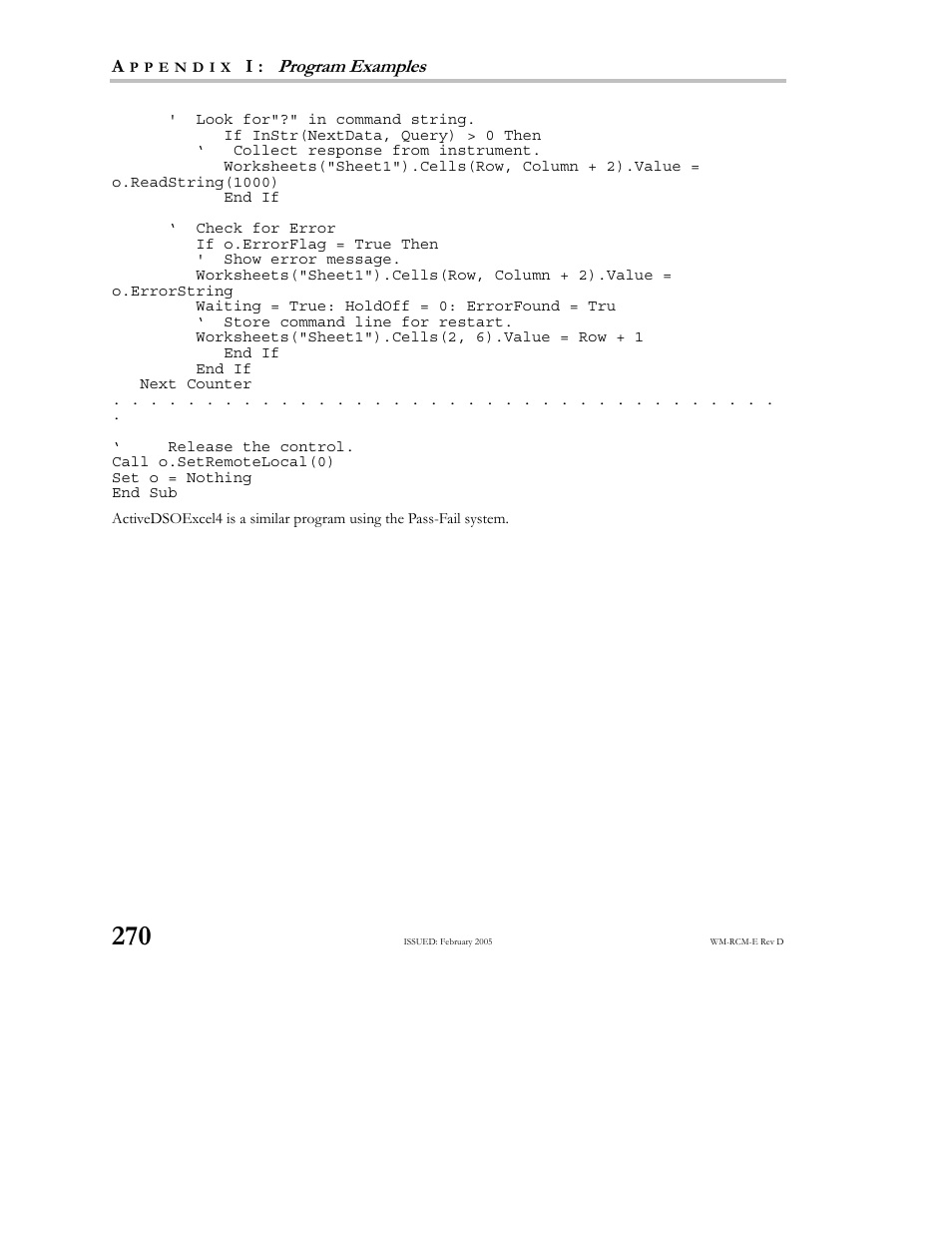 Program examples | Teledyne LeCroy X-STREAM OSCILLOSCOPES Remote Control User Manual | Page 276 / 305