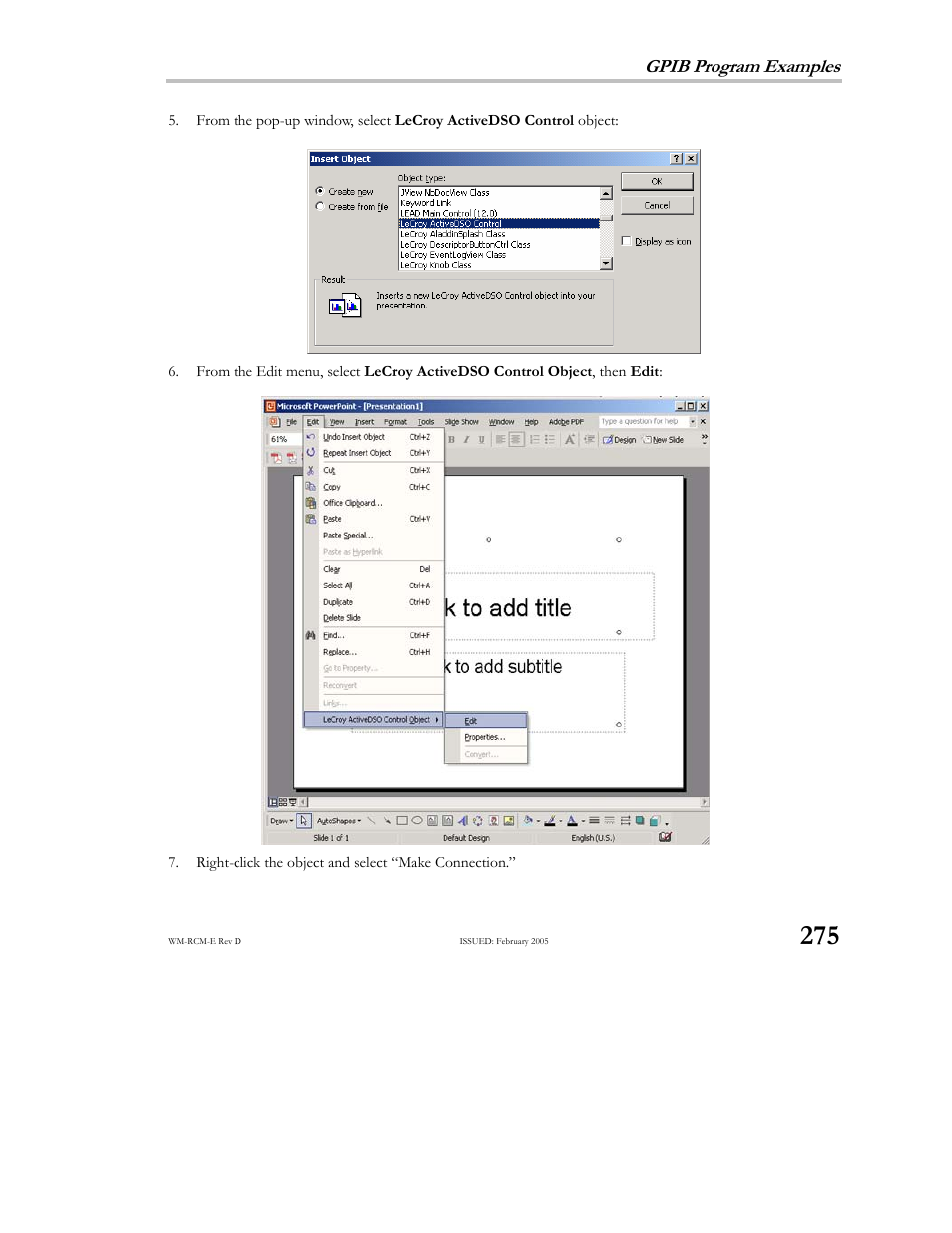 Teledyne LeCroy X-STREAM OSCILLOSCOPES Remote Control User Manual | Page 281 / 305