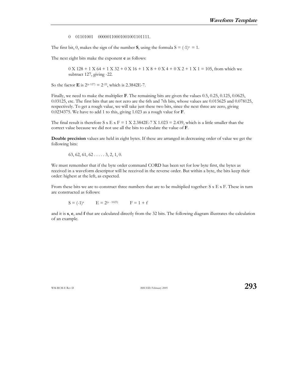 Waveform template | Teledyne LeCroy X-STREAM OSCILLOSCOPES Remote Control User Manual | Page 299 / 305