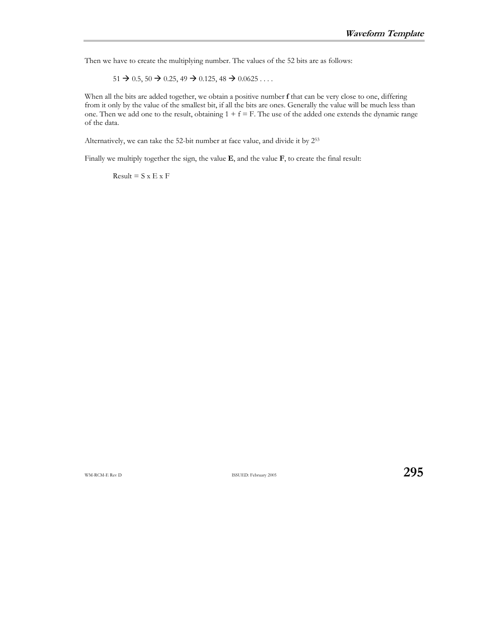 Waveform template | Teledyne LeCroy X-STREAM OSCILLOSCOPES Remote Control User Manual | Page 301 / 305