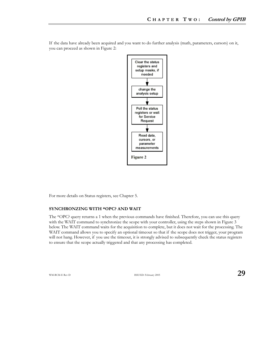 Synchronizing with *opc? and wait | Teledyne LeCroy X-STREAM OSCILLOSCOPES Remote Control User Manual | Page 35 / 305