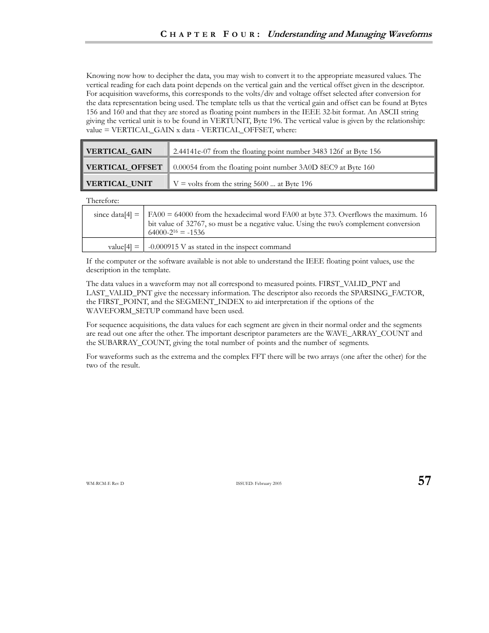 Interpret vertical data, Understanding and managing waveforms | Teledyne LeCroy X-STREAM OSCILLOSCOPES Remote Control User Manual | Page 63 / 305