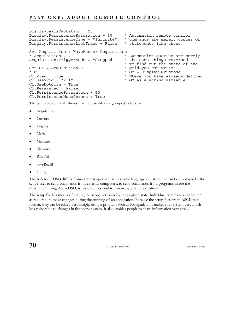 Teledyne LeCroy X-STREAM OSCILLOSCOPES Remote Control User Manual | Page 76 / 305