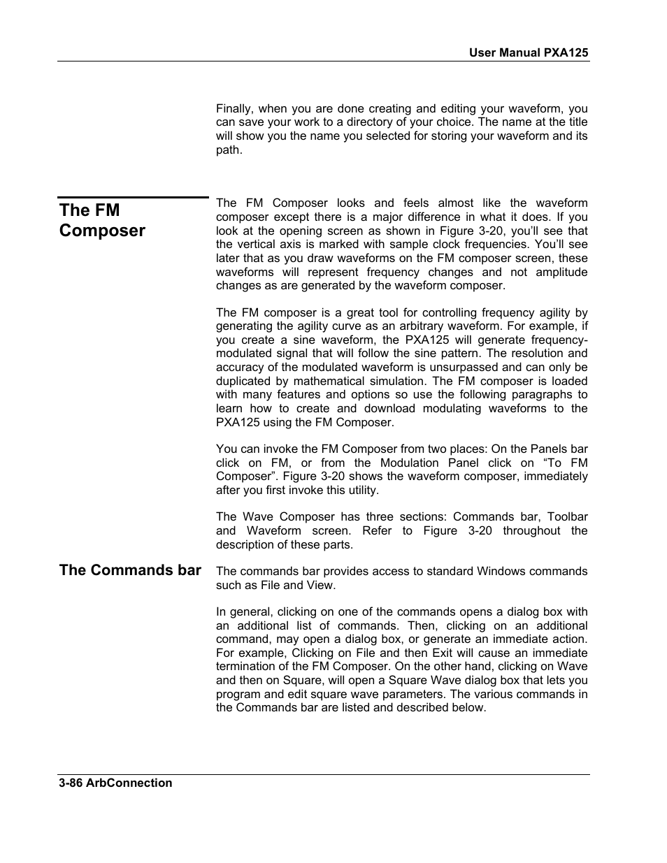 The fm composer | Teledyne LeCroy PXA125 User Manual | Page 100 / 219