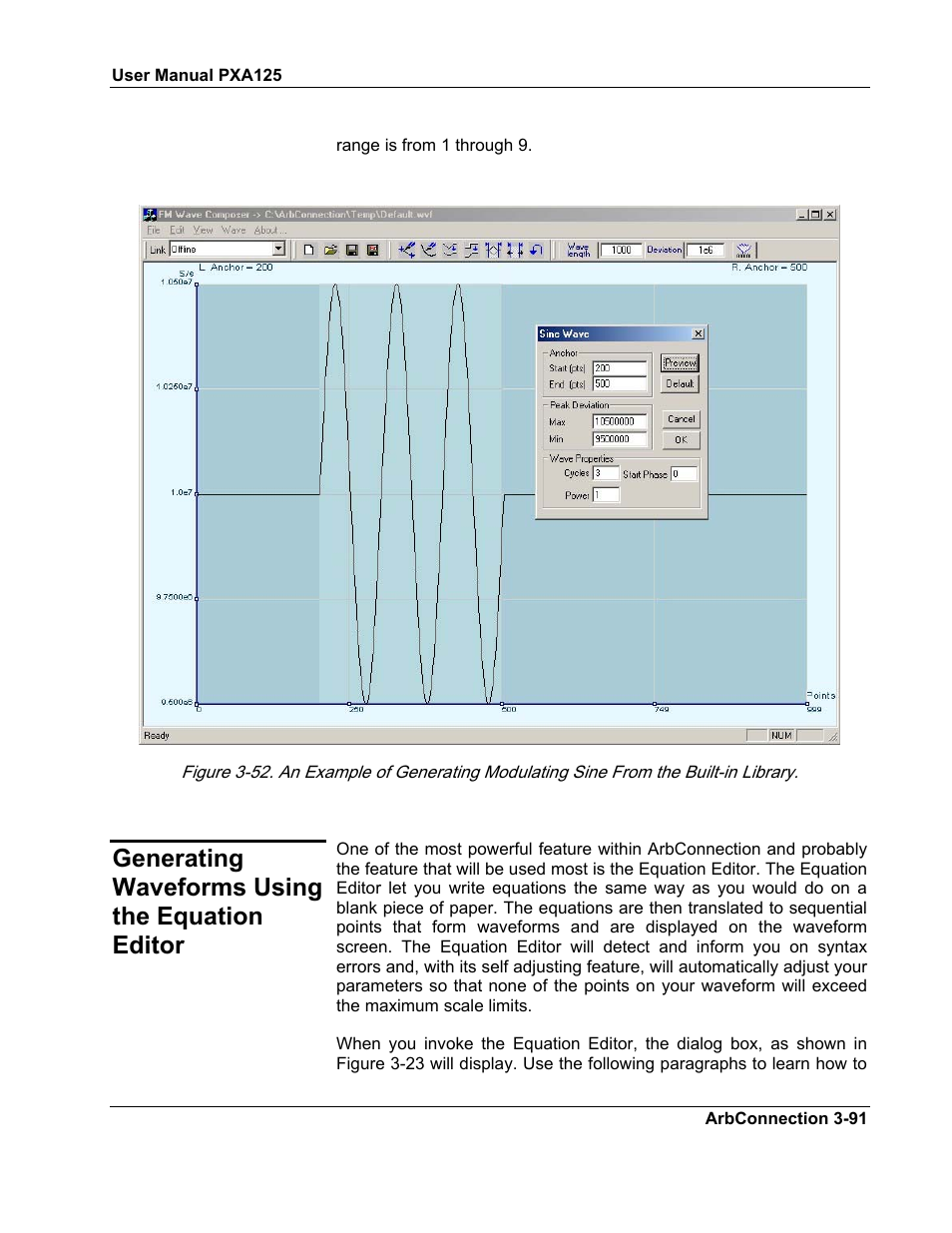 Generating waveforms using the equation editor | Teledyne LeCroy PXA125 User Manual | Page 105 / 219