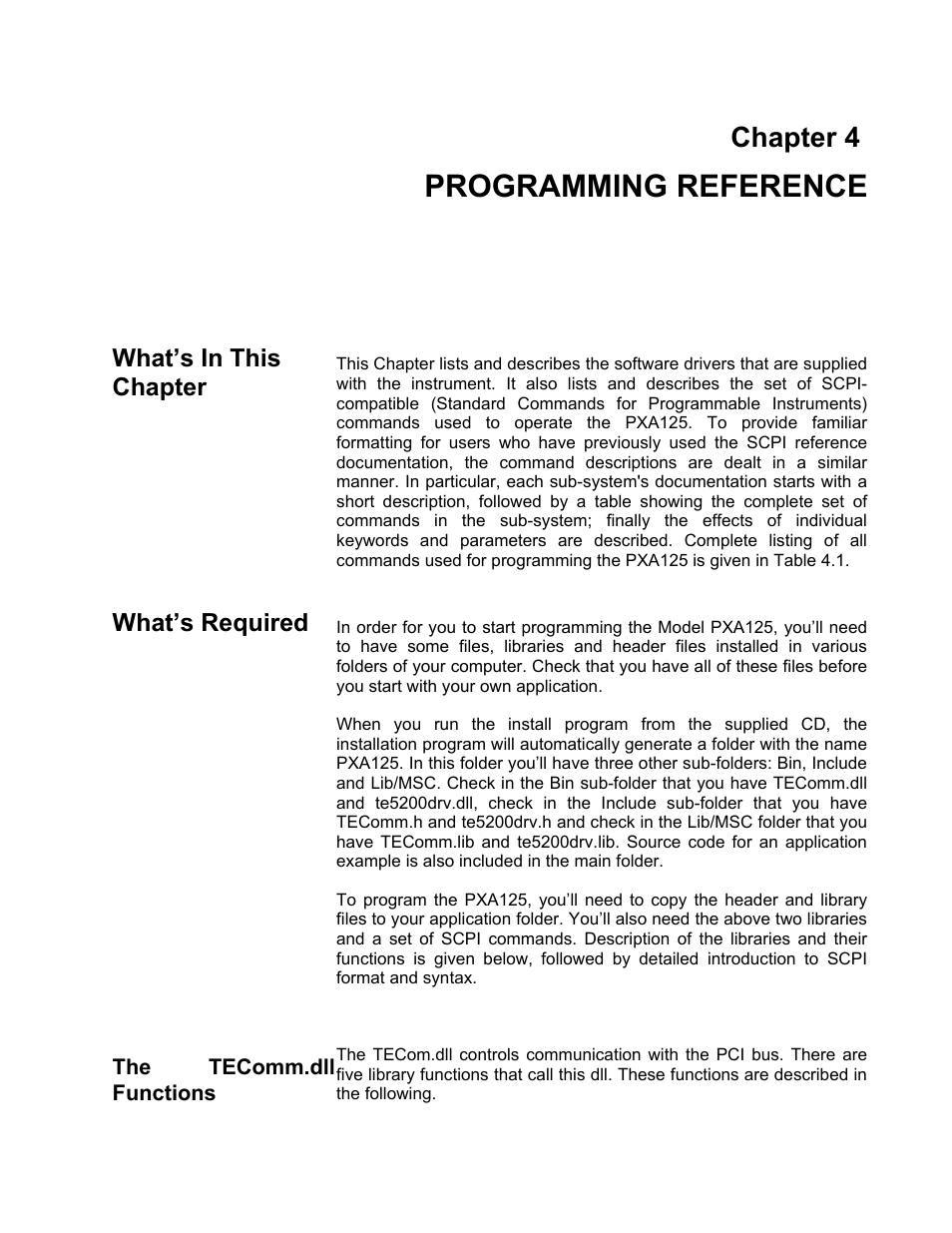 Programming reference, Chapter 4 | Teledyne LeCroy PXA125 User Manual | Page 119 / 219