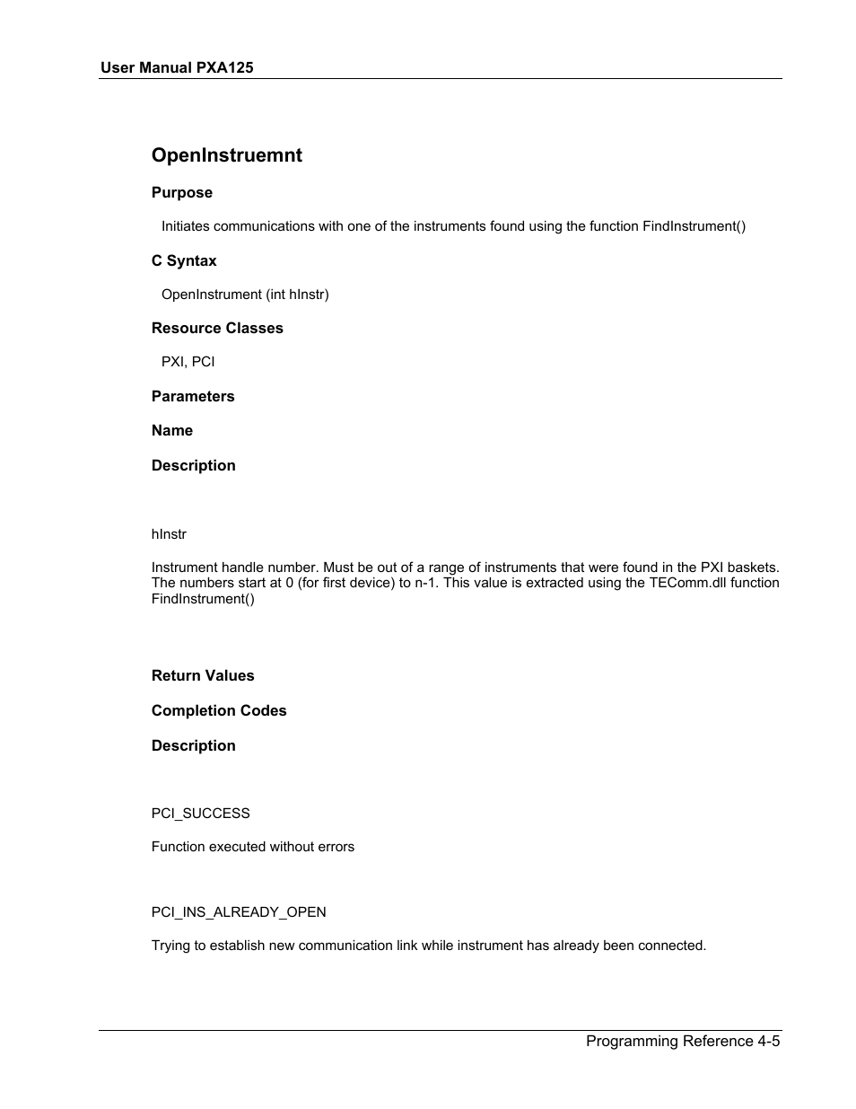 Openinstruemnt | Teledyne LeCroy PXA125 User Manual | Page 123 / 219