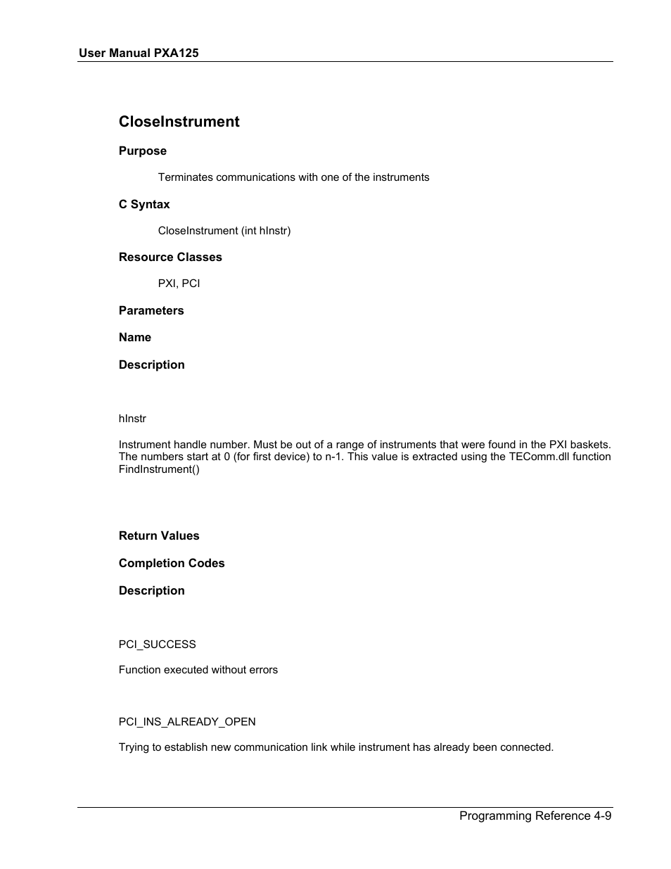 Closeinstrument | Teledyne LeCroy PXA125 User Manual | Page 127 / 219