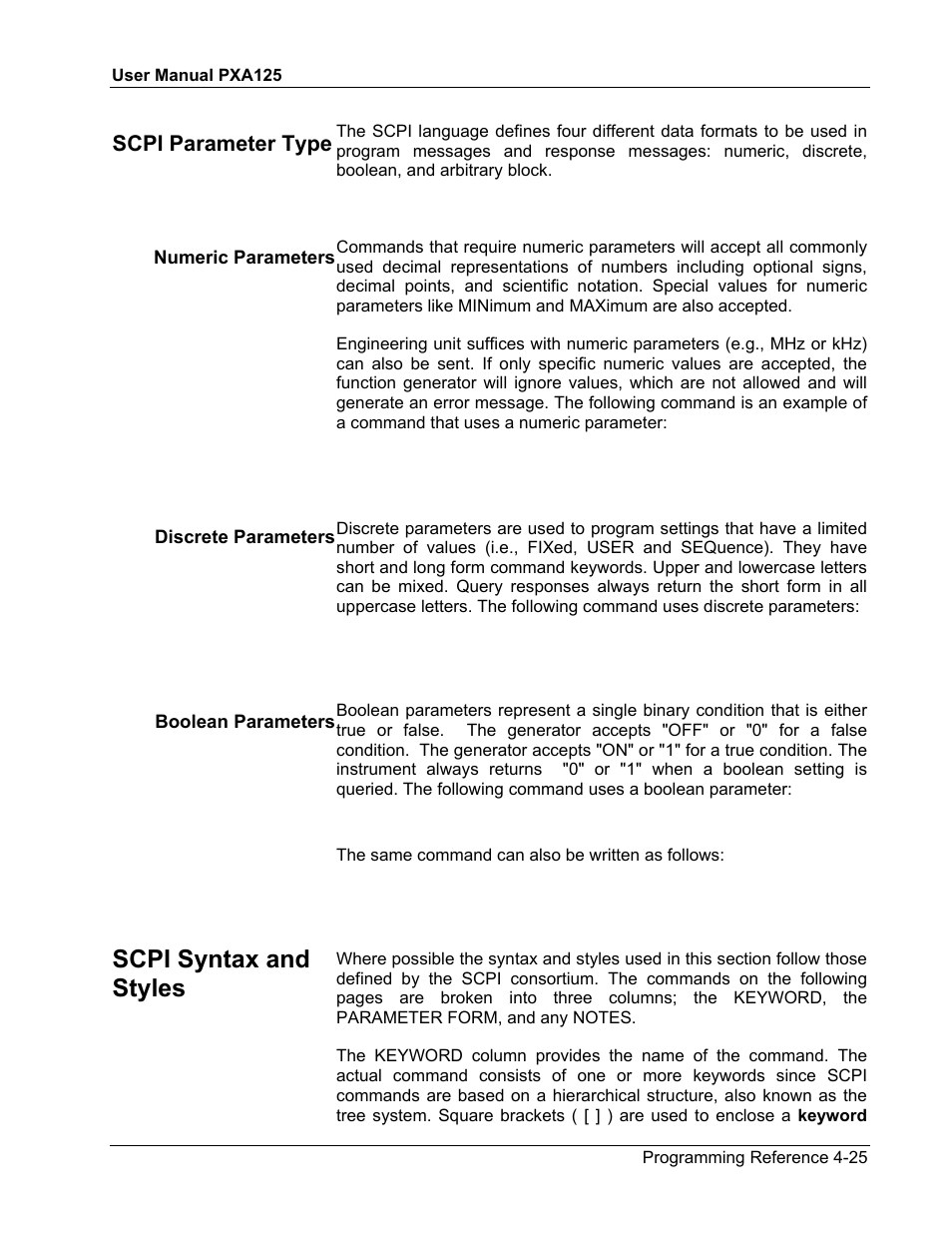Scpi syntax and styles | Teledyne LeCroy PXA125 User Manual | Page 143 / 219