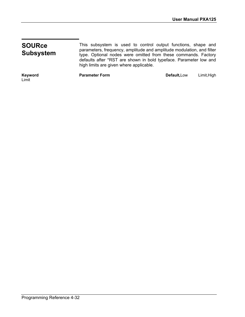 Source subsystem | Teledyne LeCroy PXA125 User Manual | Page 150 / 219