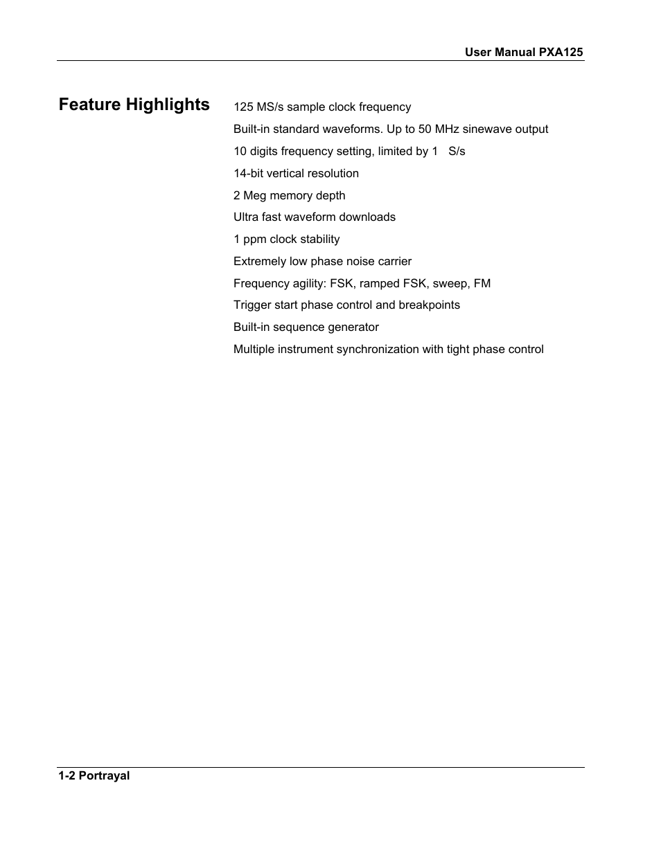 Pxa125 series feature highlights -2, Feature highlights | Teledyne LeCroy PXA125 User Manual | Page 16 / 219