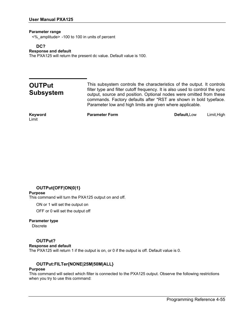 Output subsystem | Teledyne LeCroy PXA125 User Manual | Page 173 / 219