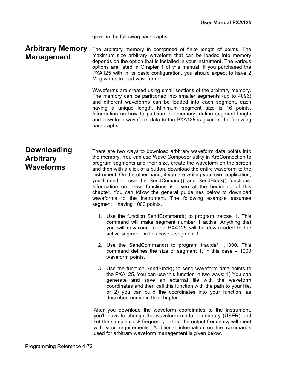 Downloading arbitrary waveforms | Teledyne LeCroy PXA125 User Manual | Page 190 / 219