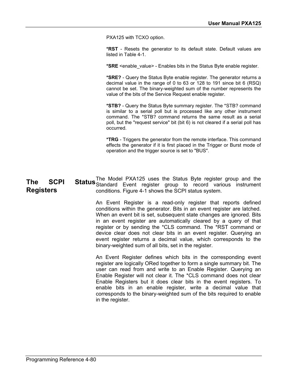 The scpi status registers | Teledyne LeCroy PXA125 User Manual | Page 198 / 219