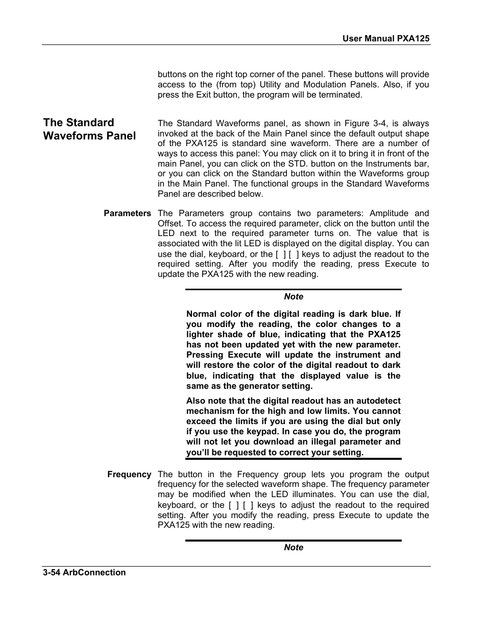 The standard waveforms panel | Teledyne LeCroy PXA125 User Manual | Page 68 / 219