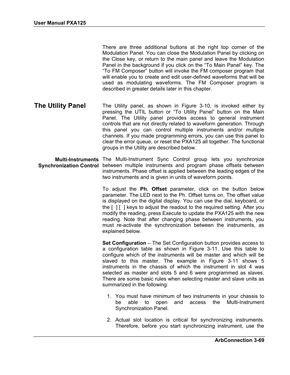 The utility panel | Teledyne LeCroy PXA125 User Manual | Page 83 / 219
