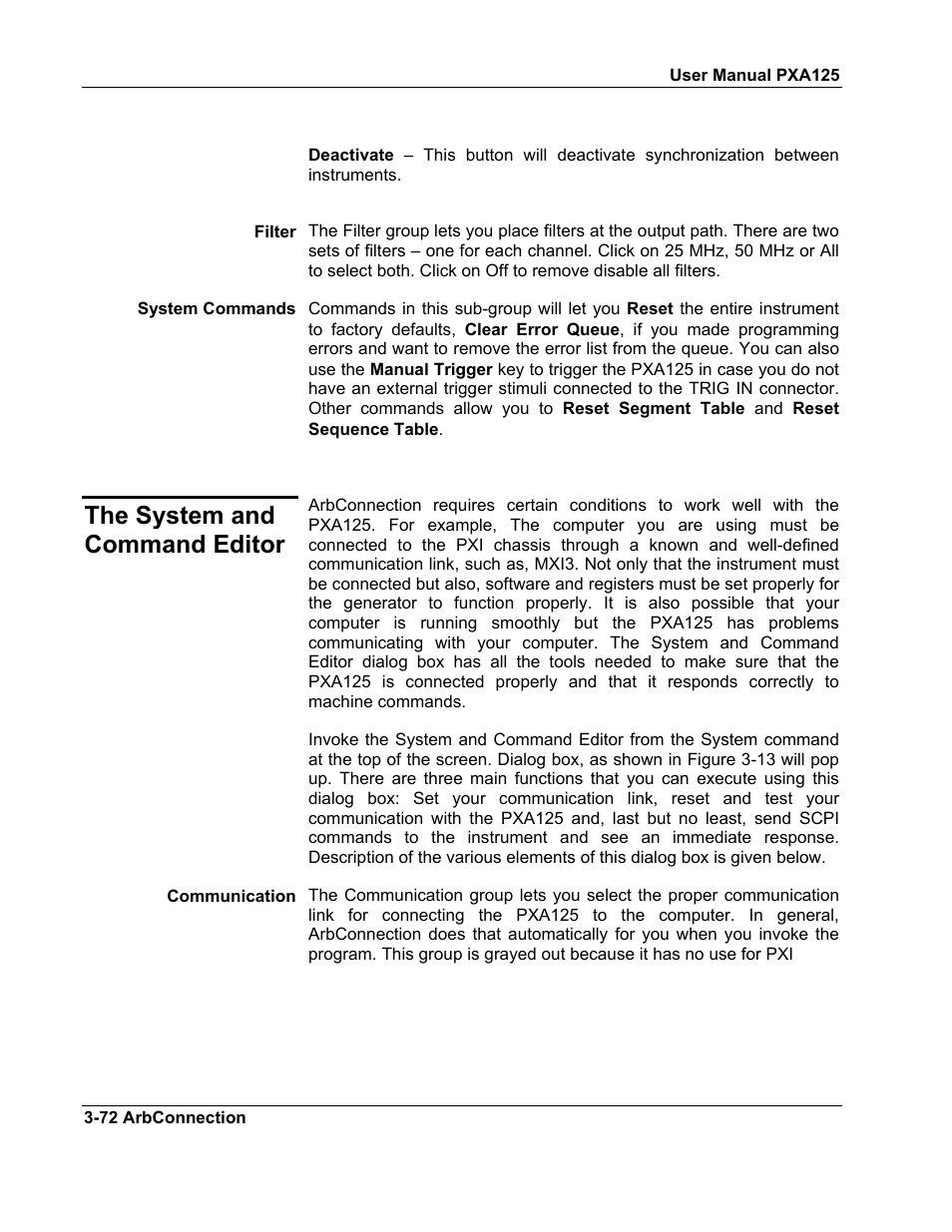 The system and command editor | Teledyne LeCroy PXA125 User Manual | Page 86 / 219