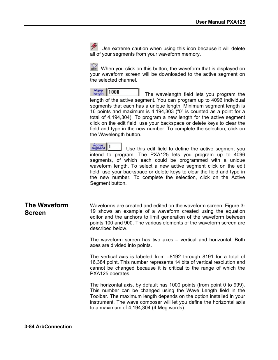 The waveform screen | Teledyne LeCroy PXA125 User Manual | Page 98 / 219