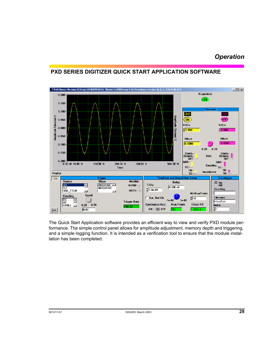 Operation | Teledyne LeCroy PXD Series User Manual | Page 33 / 42