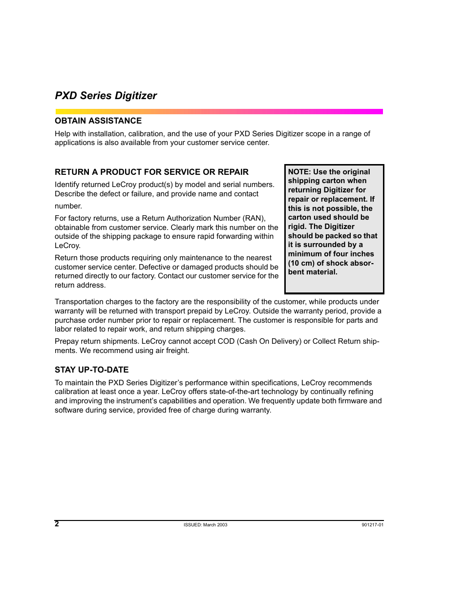Pxd series digitizer | Teledyne LeCroy PXD Series User Manual | Page 6 / 42