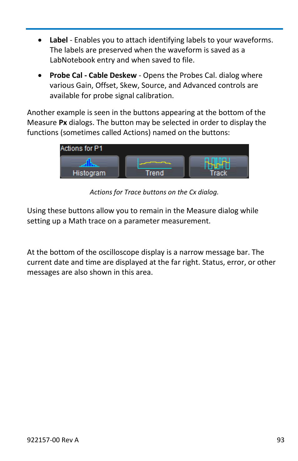 Message bar | Teledyne LeCroy LabMaster 9Zi-A User Manual | Page 101 / 264