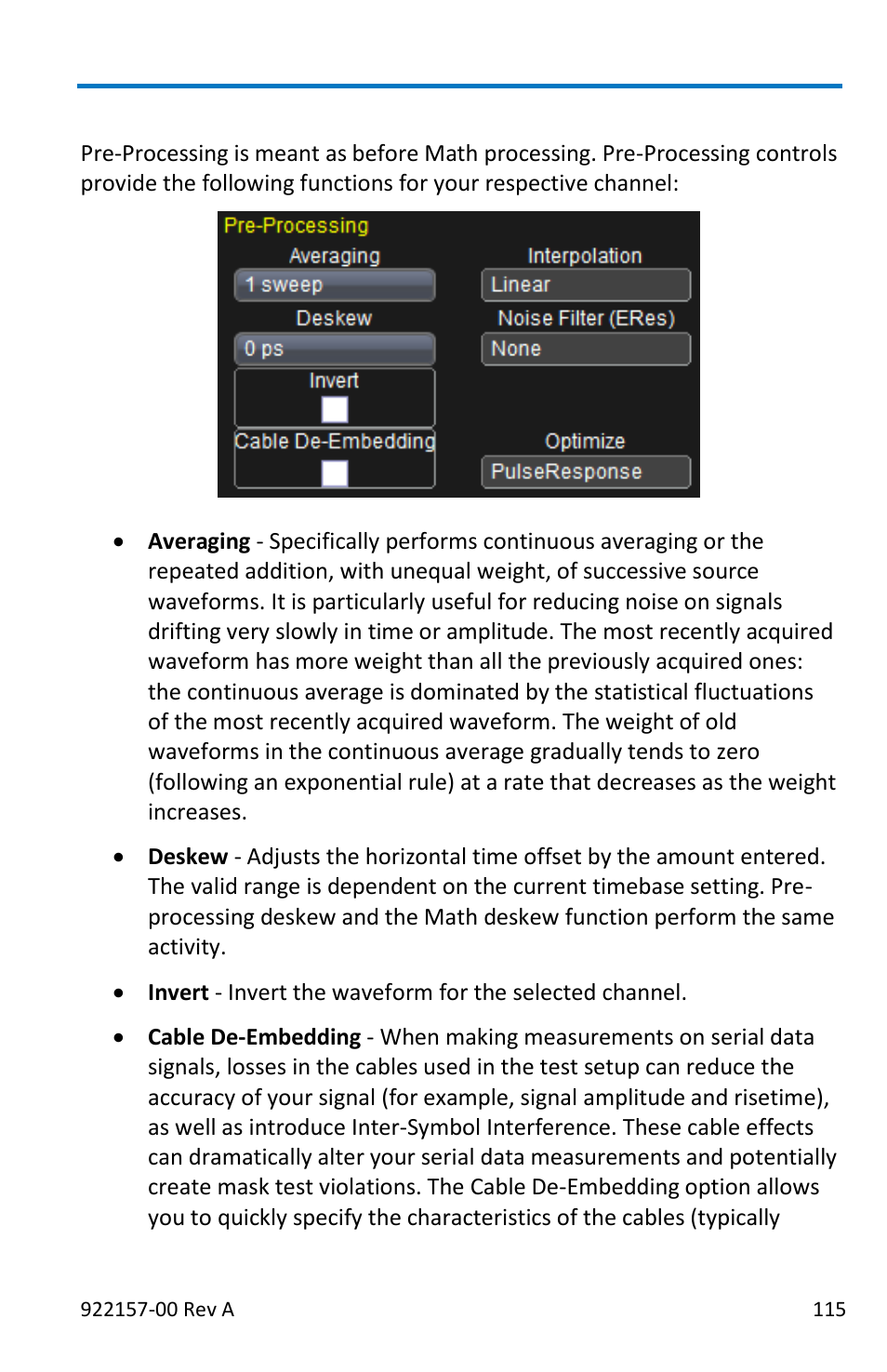 Pre-processing controls | Teledyne LeCroy LabMaster 9Zi-A User Manual | Page 123 / 264