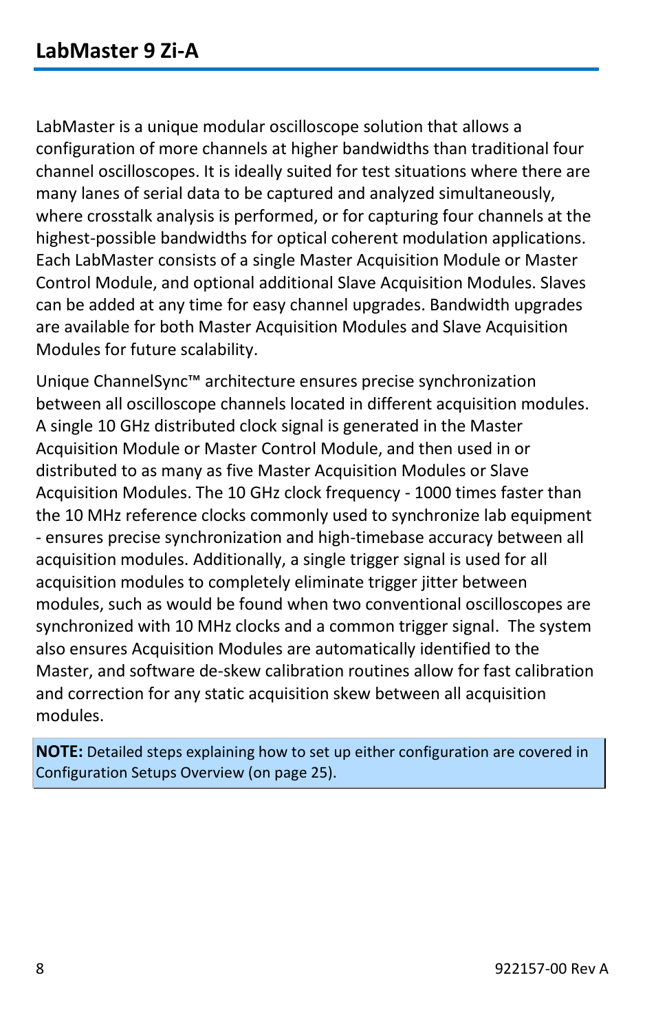 Labmaster overview, Labmaster 9 zi-a | Teledyne LeCroy LabMaster 9Zi-A User Manual | Page 16 / 264
