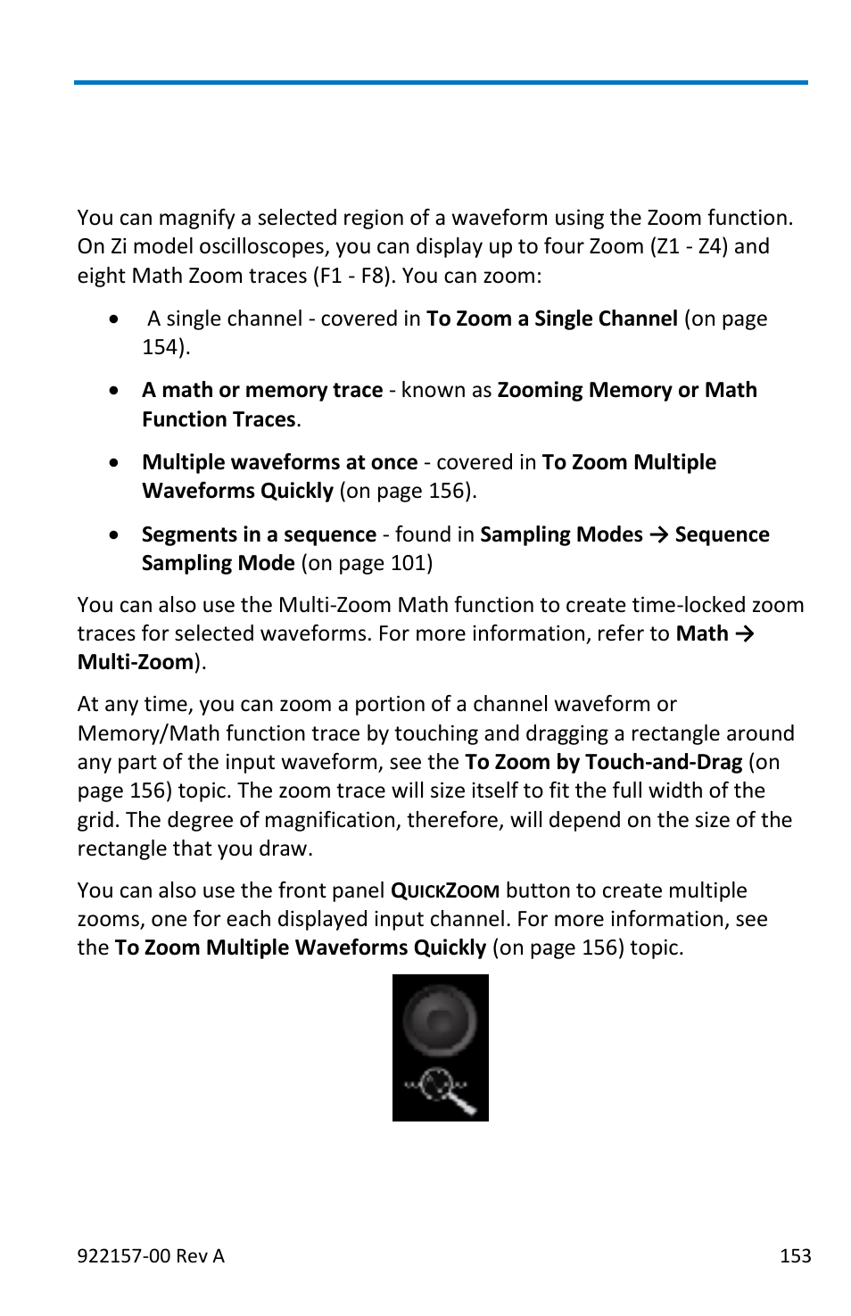 Zooming waveforms, Zooming waveforms overview | Teledyne LeCroy LabMaster 9Zi-A User Manual | Page 161 / 264