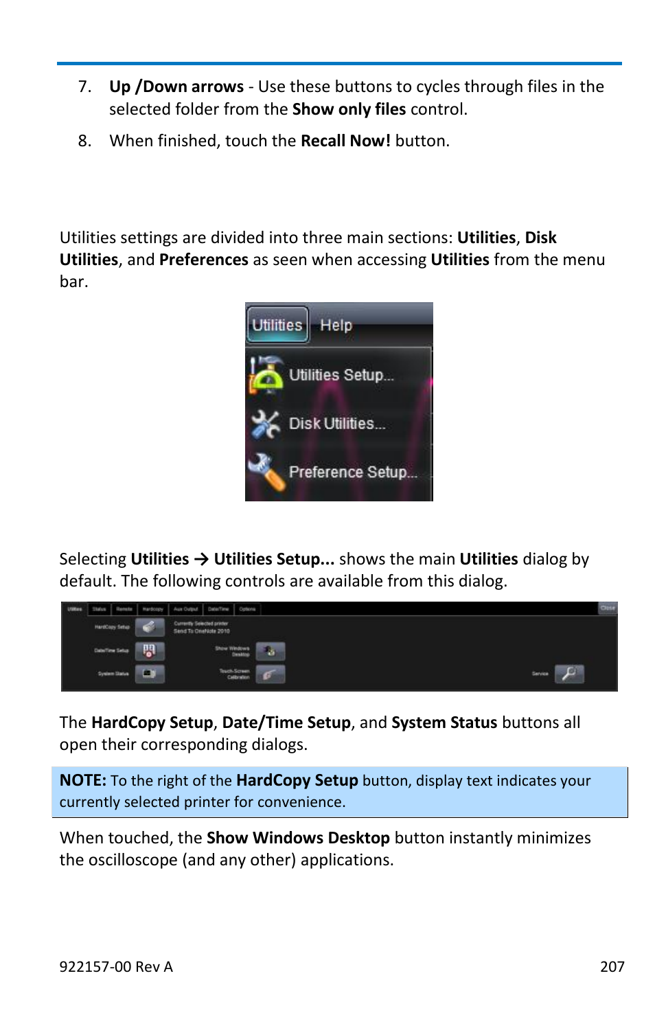 Utilities | Teledyne LeCroy LabMaster 9Zi-A User Manual | Page 215 / 264