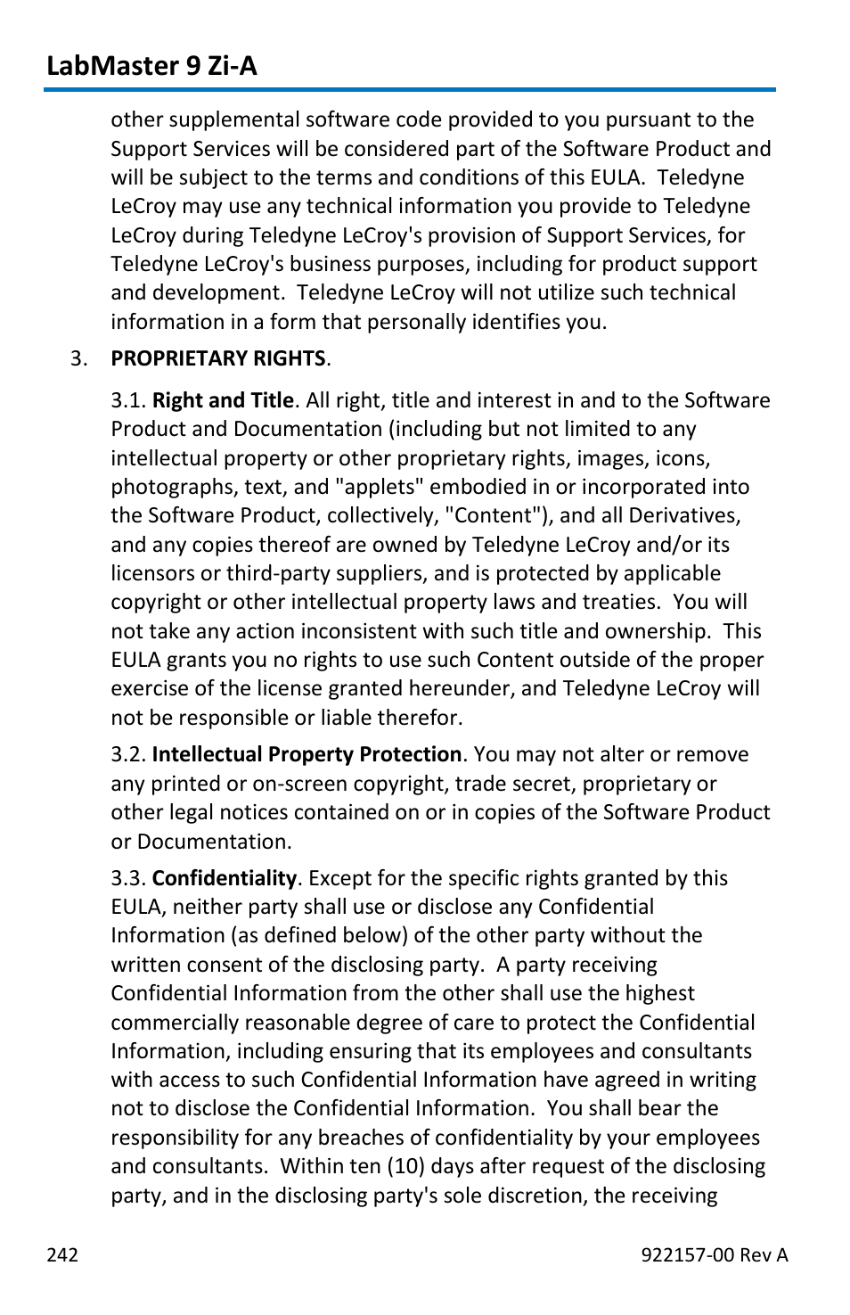 Labmaster 9 zi-a | Teledyne LeCroy LabMaster 9Zi-A User Manual | Page 250 / 264