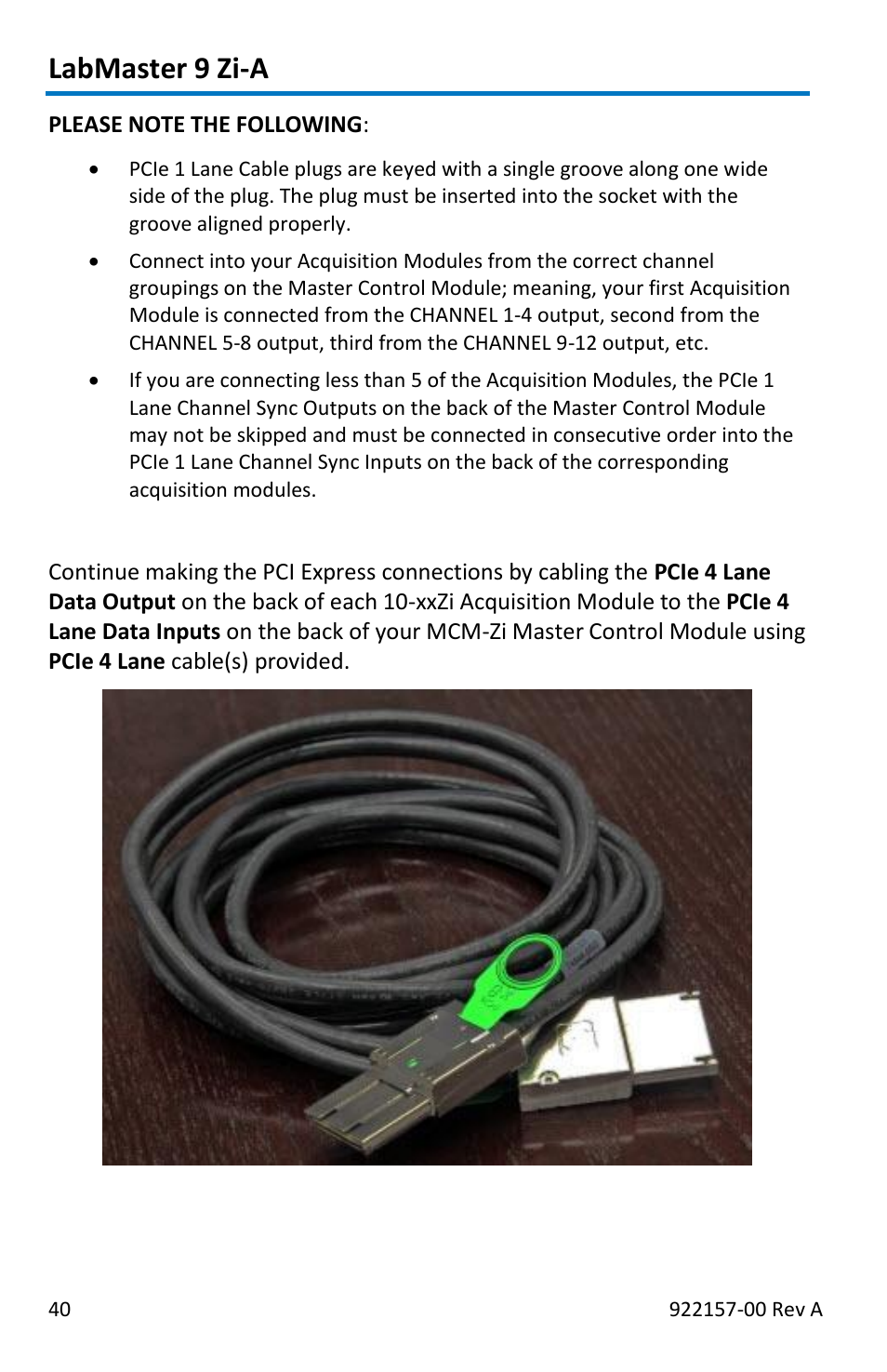 Labmaster 9 zi-a, Pcie 4 lane datalink connection(s) | Teledyne LeCroy LabMaster 9Zi-A User Manual | Page 48 / 264