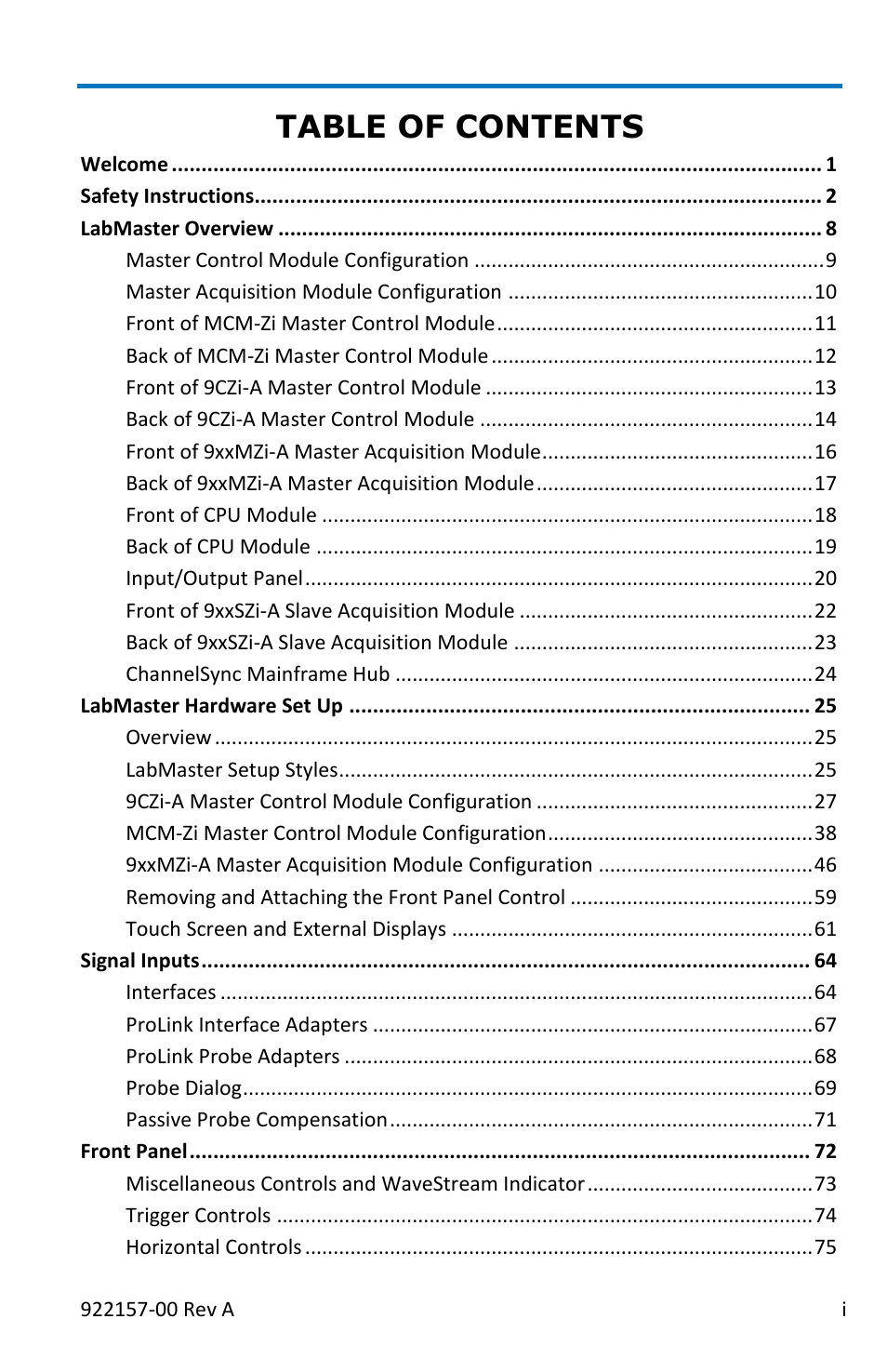 Teledyne LeCroy LabMaster 9Zi-A User Manual | Page 5 / 264