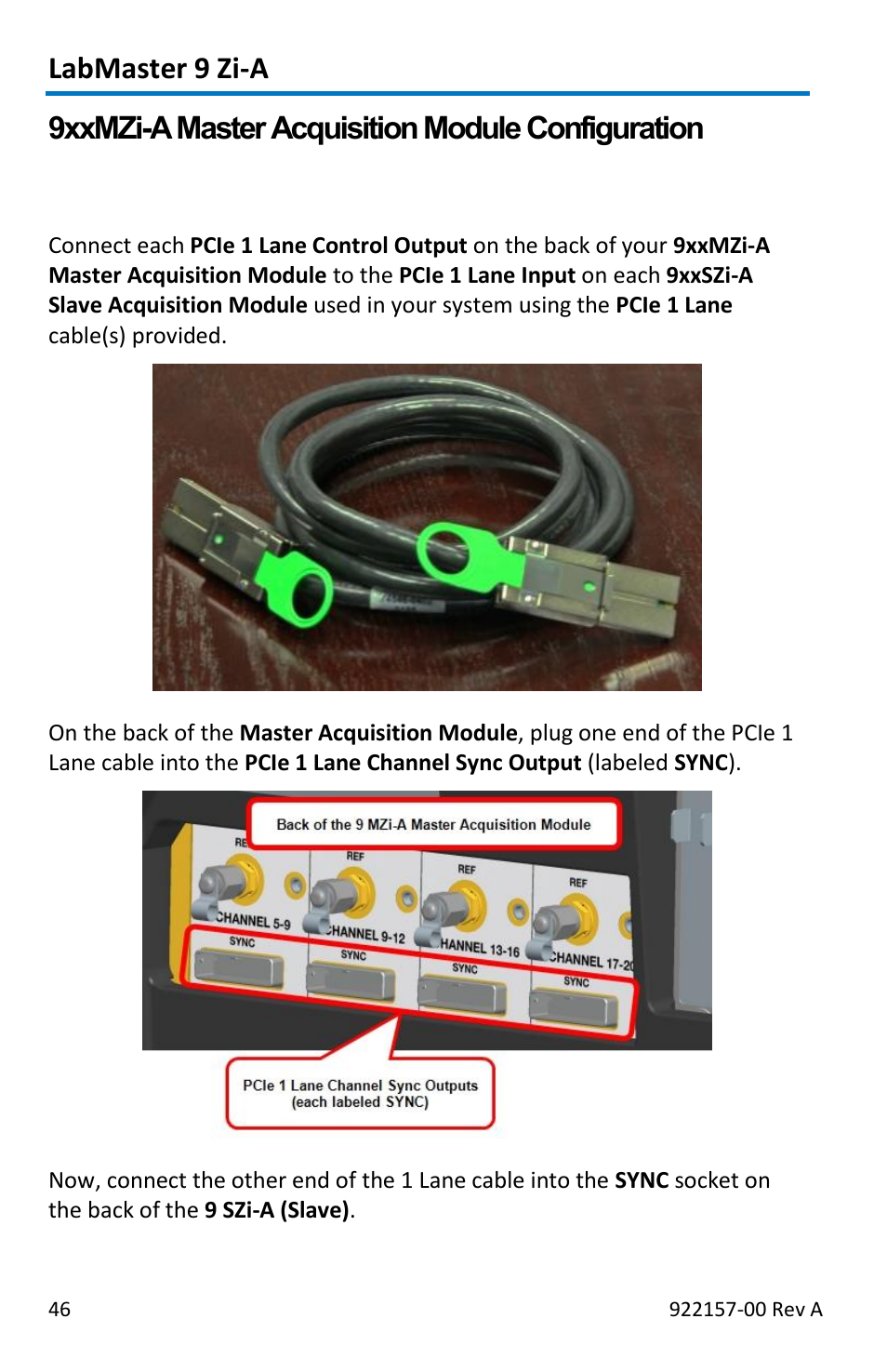 Labmaster 9 zi-a, 9xxmzi-a master acquisition module configuration | Teledyne LeCroy LabMaster 9Zi-A User Manual | Page 54 / 264