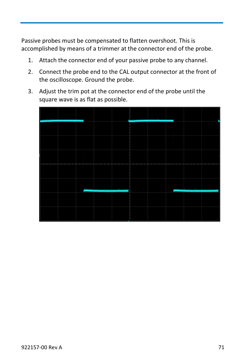 Passive probe compensation | Teledyne LeCroy LabMaster 9Zi-A User Manual | Page 79 / 264