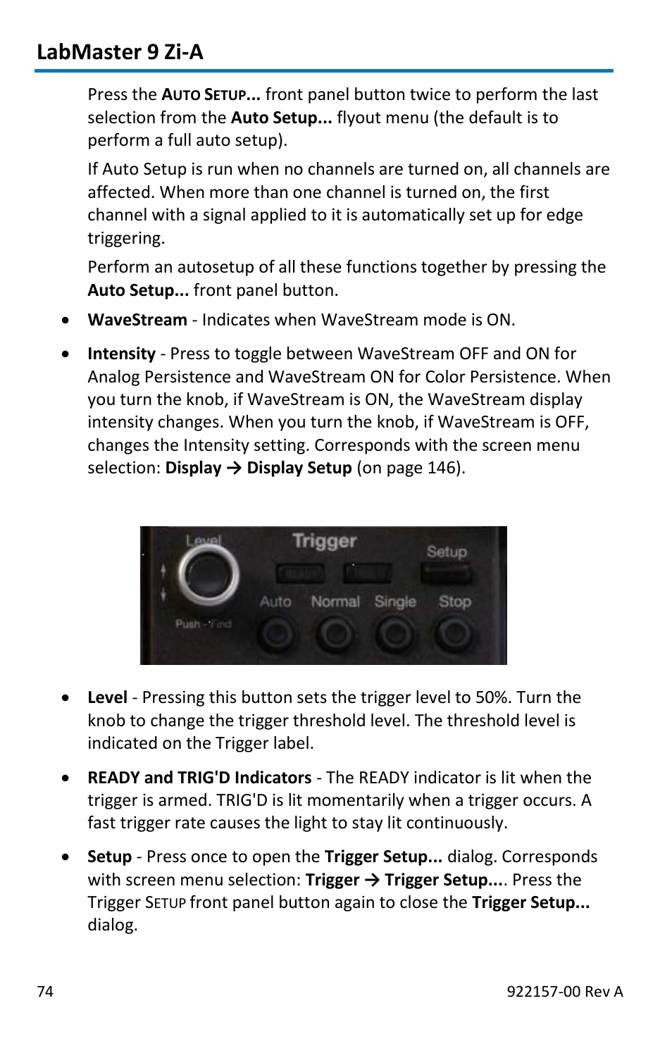 Labmaster 9 zi-a, Trigger controls | Teledyne LeCroy LabMaster 9Zi-A User Manual | Page 82 / 264