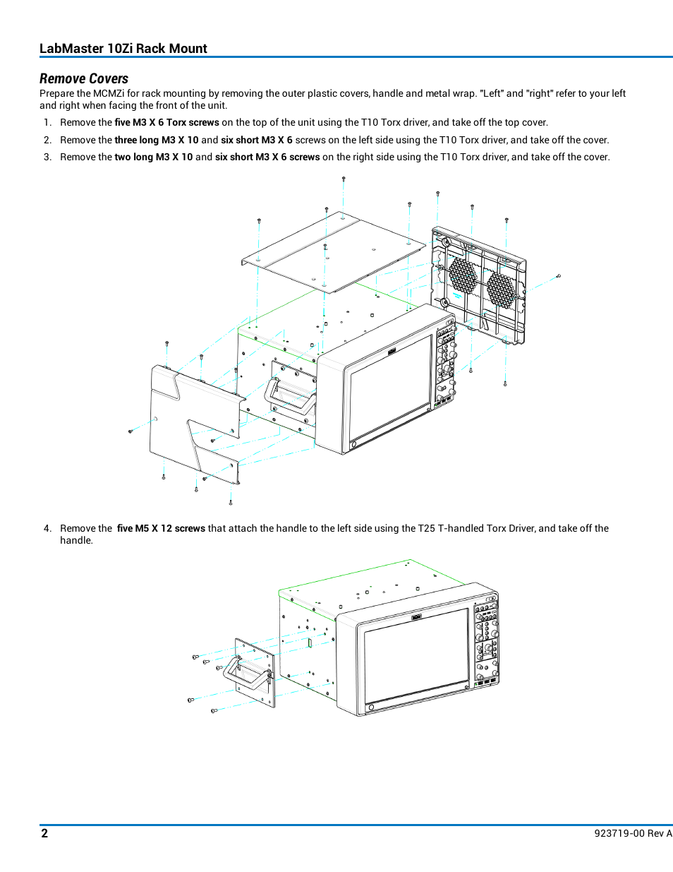 Remove covers | Teledyne LeCroy LabMaster 10Zi Rackmount User Manual | Page 2 / 8
