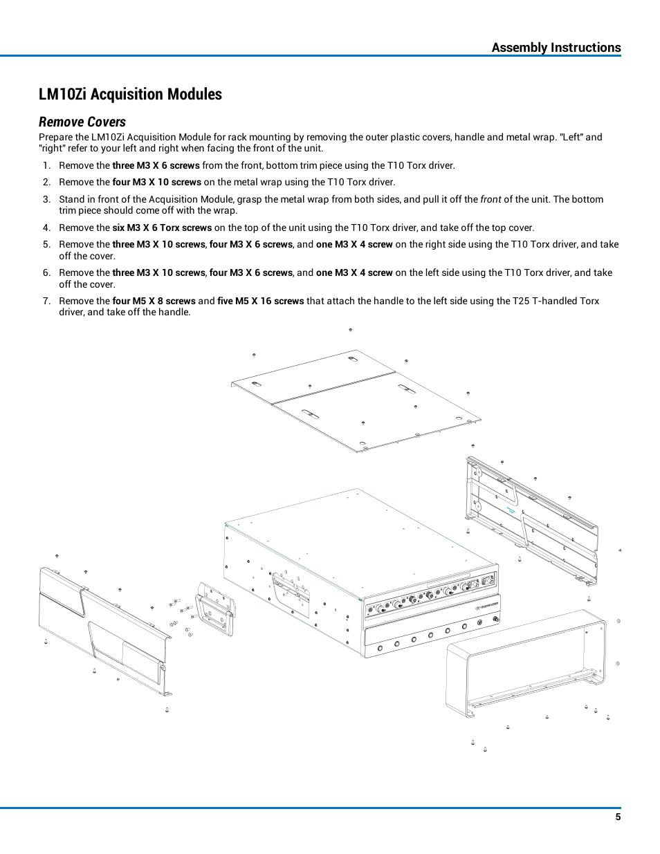 Lm10zi acquisition modules, Remove covers | Teledyne LeCroy LabMaster 10Zi Rackmount User Manual | Page 5 / 8