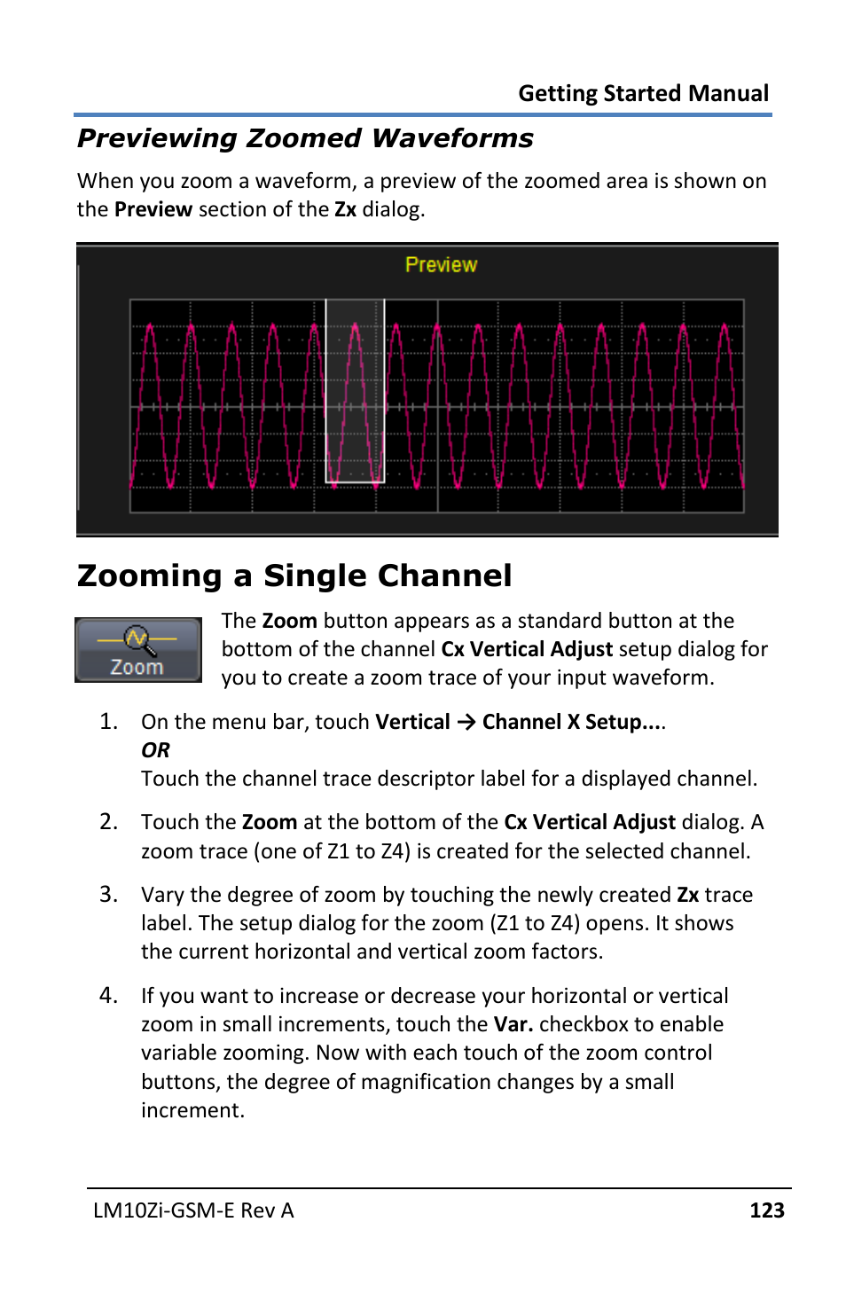 Zooming a single channel | Teledyne LeCroy LabMaster 10Zi Getting Started Manual User Manual | Page 130 / 236