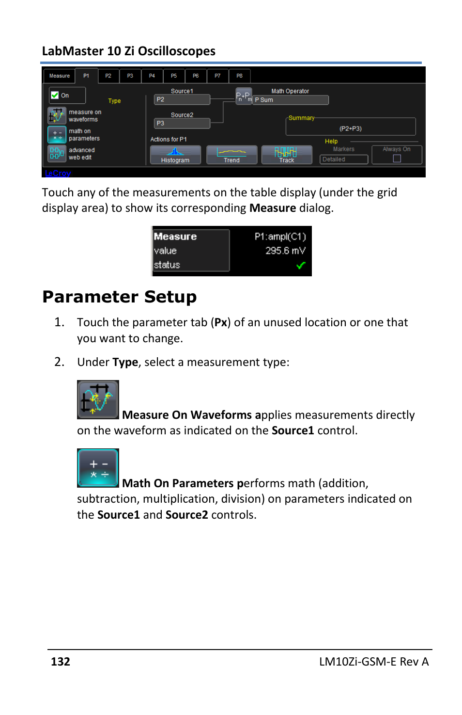 Parameter setup | Teledyne LeCroy LabMaster 10Zi Getting Started Manual User Manual | Page 139 / 236