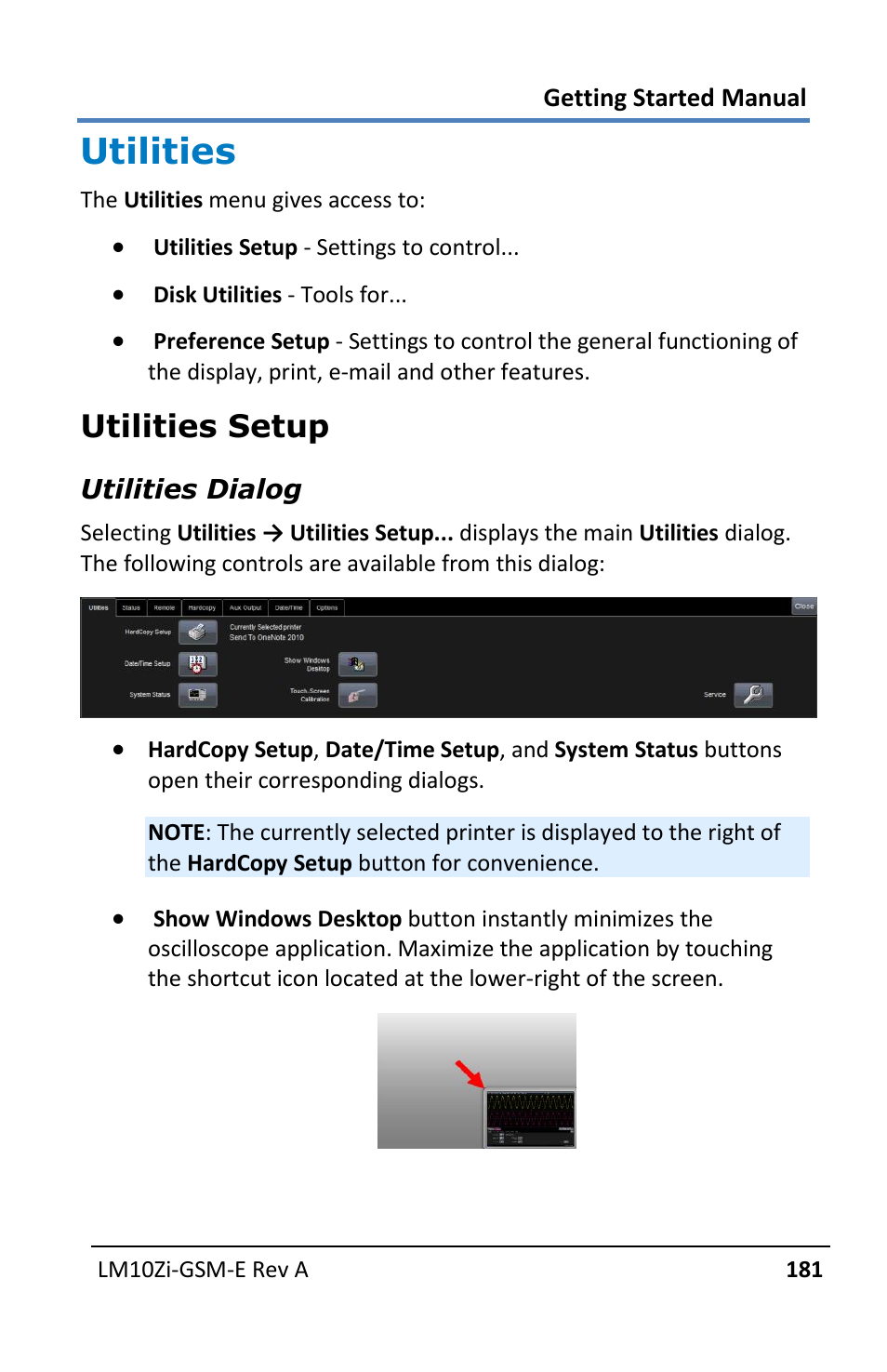 Utilities, Utilities setup | Teledyne LeCroy LabMaster 10Zi Getting Started Manual User Manual | Page 188 / 236