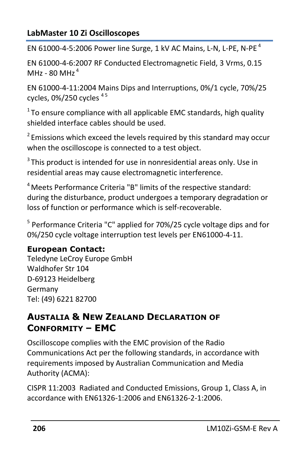 Labmaster 10 zi oscilloscopes | Teledyne LeCroy LabMaster 10Zi Getting Started Manual User Manual | Page 213 / 236