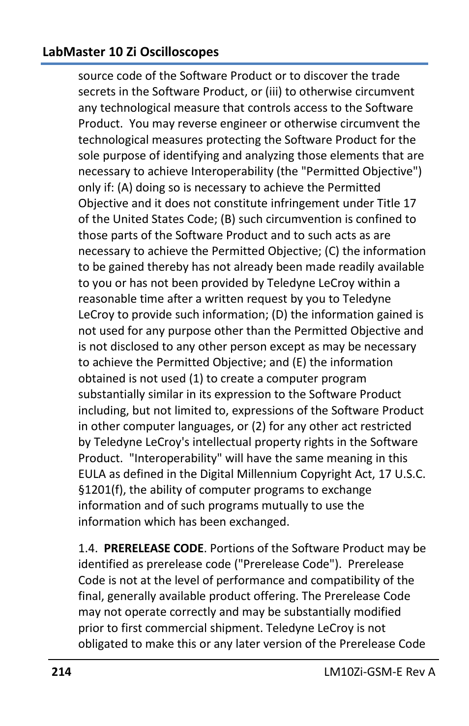 Teledyne LeCroy LabMaster 10Zi Getting Started Manual User Manual | Page 221 / 236
