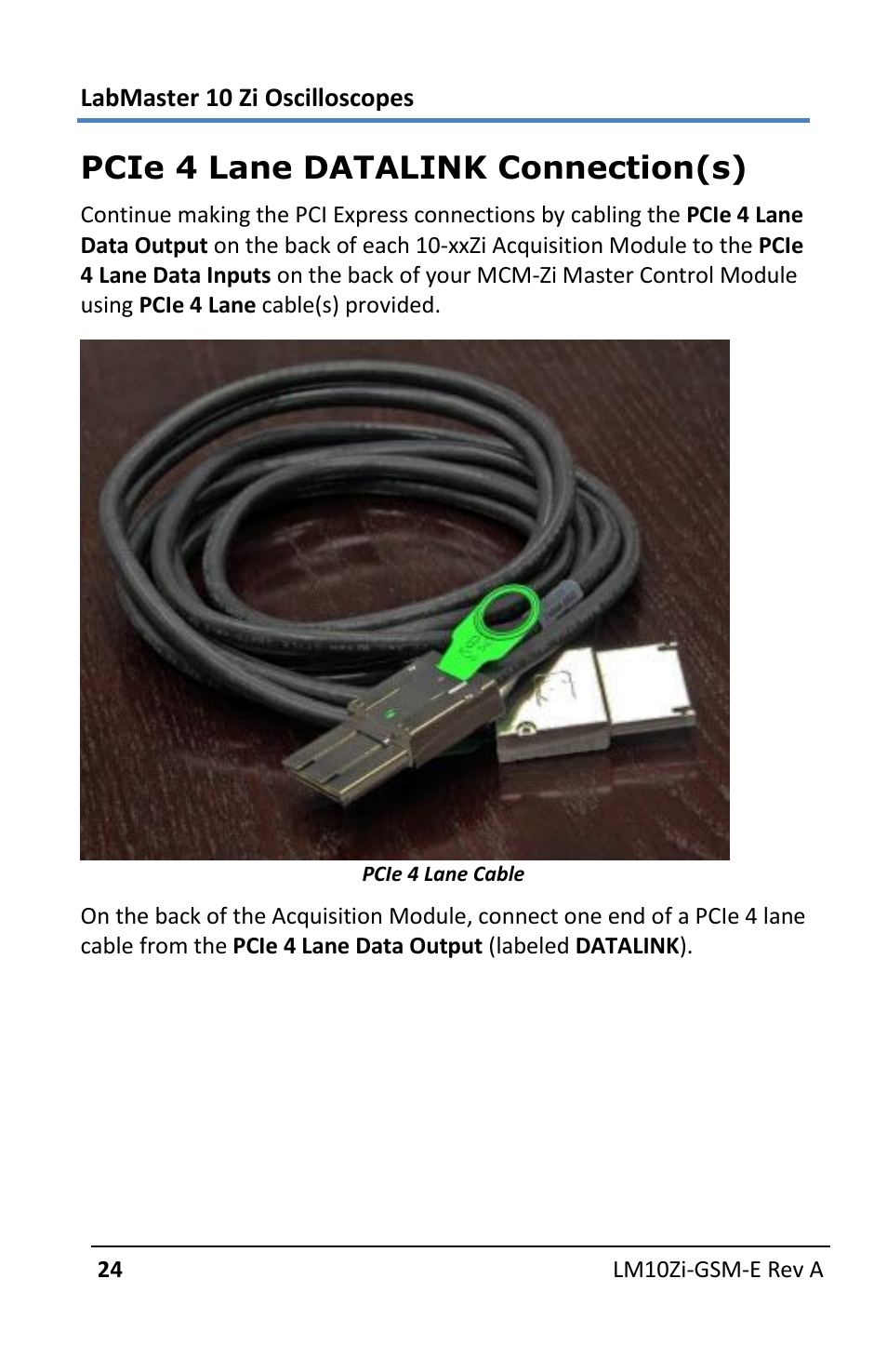 Pcie 4 lane datalink connection(s) | Teledyne LeCroy LabMaster 10Zi Getting Started Manual User Manual | Page 31 / 236